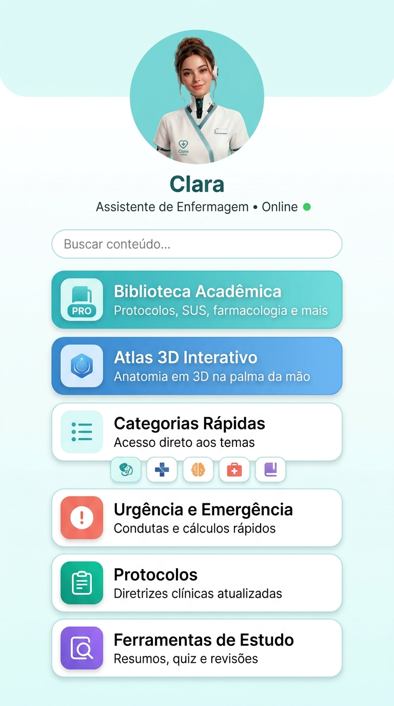 Tela principal da Clara Nurse